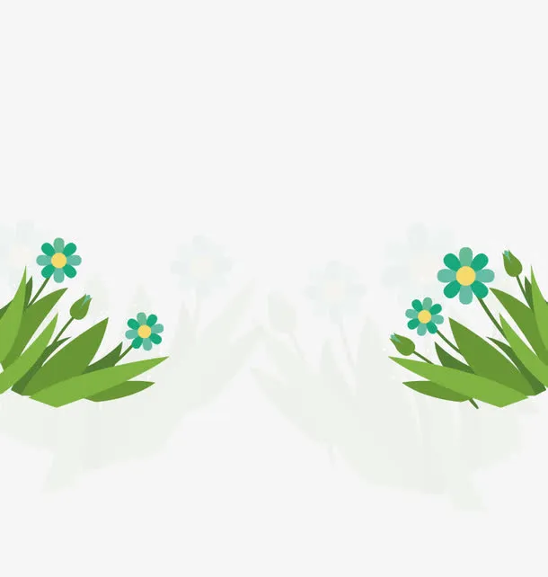 矢量蓝色小花免抠