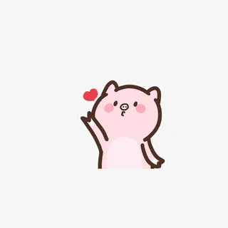 一只可爱的粉色猪飞吻插画免抠免抠