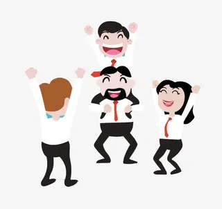 欢呼的人群免抠