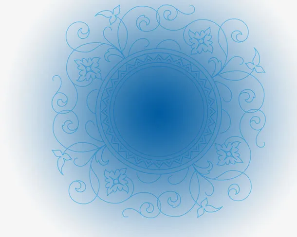 蓝色花纹免抠