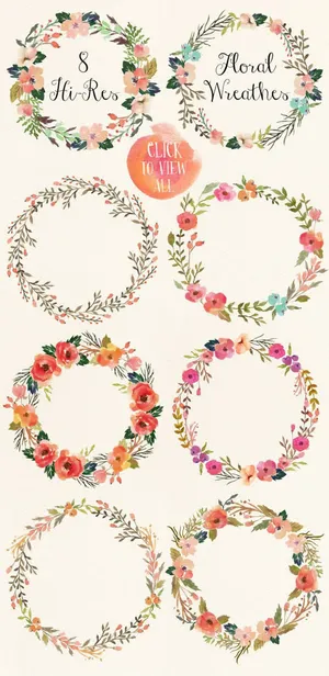 花环文案排版文字效果小清新背景