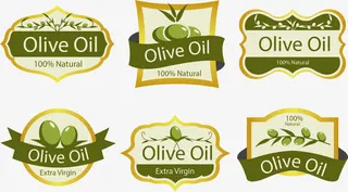 绿色欧式边框橄榄油免抠