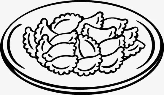简笔画饺子免抠