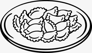 简笔画饺子免抠