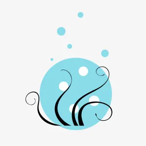 可爱小清新蓝色树枝装饰海报装饰免抠