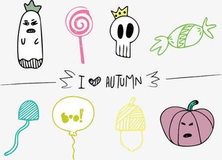 矢量万圣节幽灵糖果免抠