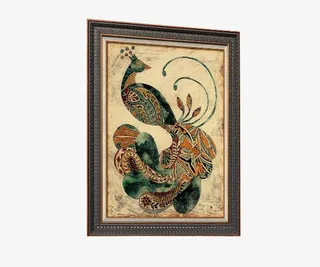 有边框新中式装饰画挂画免抠