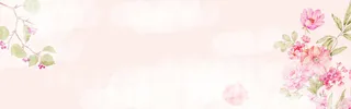 粉色手绘花背景促销banner高清