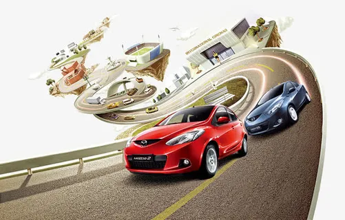 创意赛车广告免抠