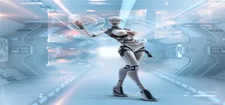 点商务图标的机器人科技背景高清