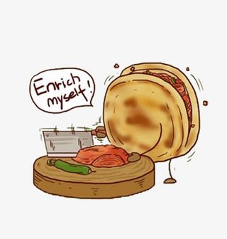 卡通肉夹馍免抠