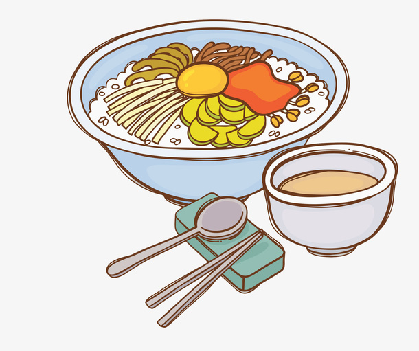 手绘韩国拌饭免抠
