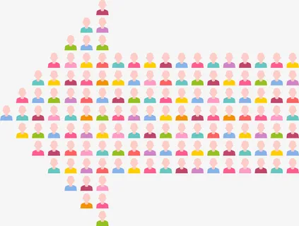 中国人口日小人箭头免抠