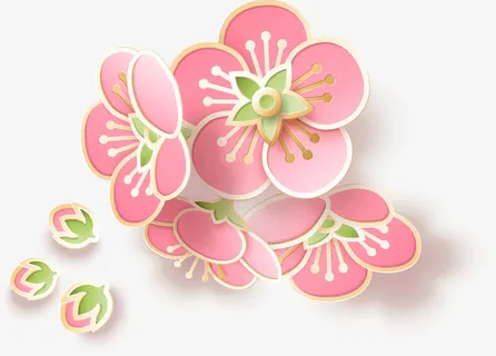 梅花 卡通植物 点缀 节日氛围 春节元素免抠