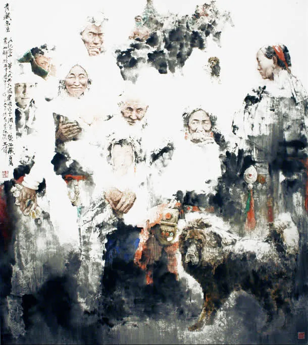 水墨藏民免抠