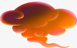 橙色祥云卡通七夕免抠