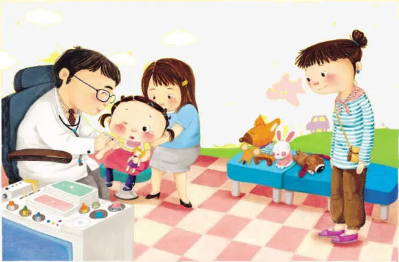 打预防针的小孩免抠