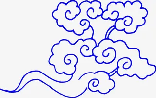 矢量蓝色吉祥云免抠