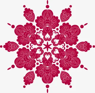 紫色古典中国风花纹免抠