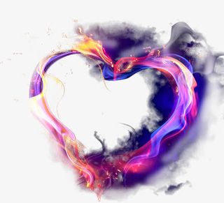 创意合成鬼火效果爱心造型免抠