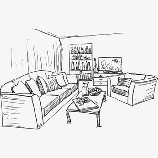 家装素描图免抠