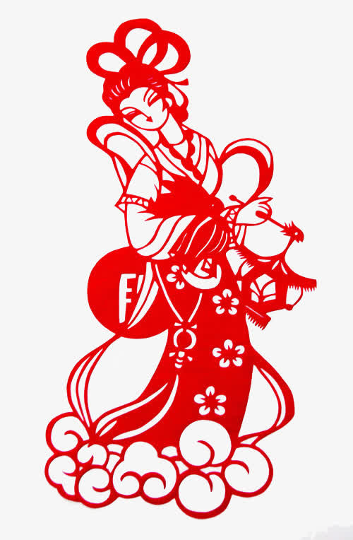 嫦娥剪纸免抠