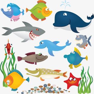 可爱海洋生物物矢量素材下载,免抠