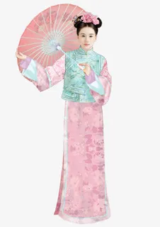 清代古风旗袍美女立绘免抠