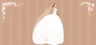 西式婚礼纹理简约棕色banner背景高清