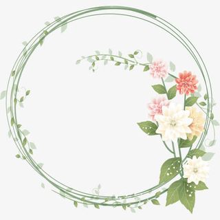 复古圆形边框花免抠