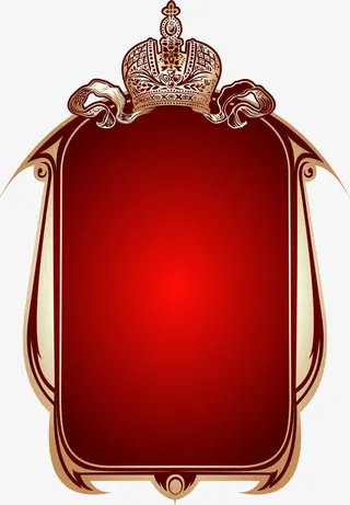 复古红色背景边框免抠