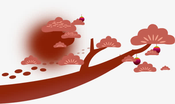 冬日梅花创意场景装饰免抠