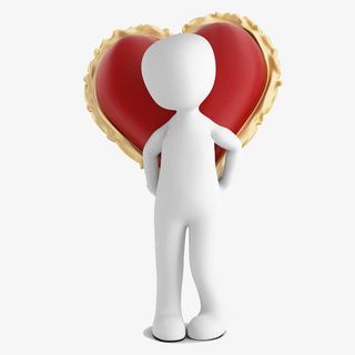 抱着心形的小人免抠