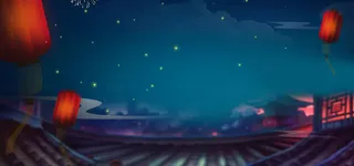 新年钜惠浪漫手绘深蓝色食品海报背景高清