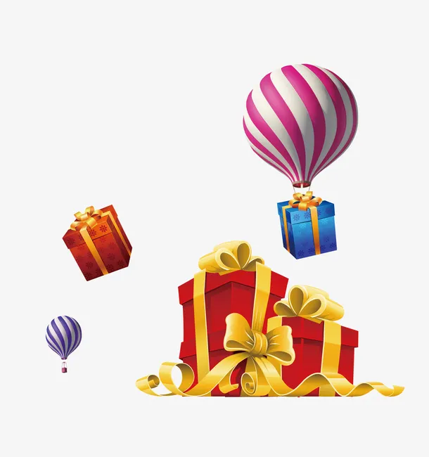 卡通手绘圣诞礼盒免抠