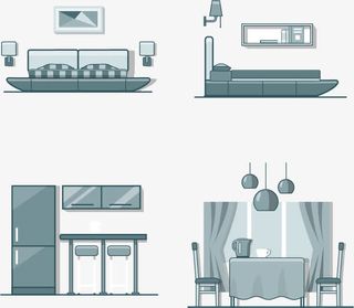 矢量精美家居摆设用品素材免抠