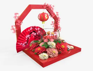 摄影红色的摄影结婚灯笼免抠