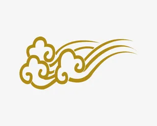 矢量手绘简笔如意云纹免抠