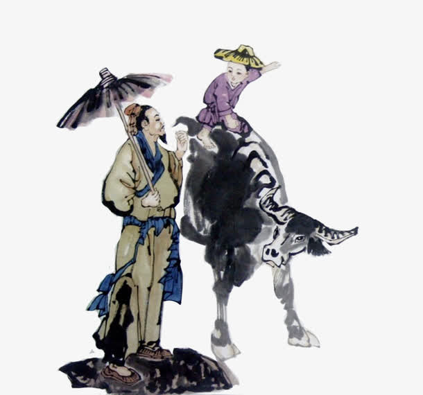 雨天牧童遥指杏花村免抠