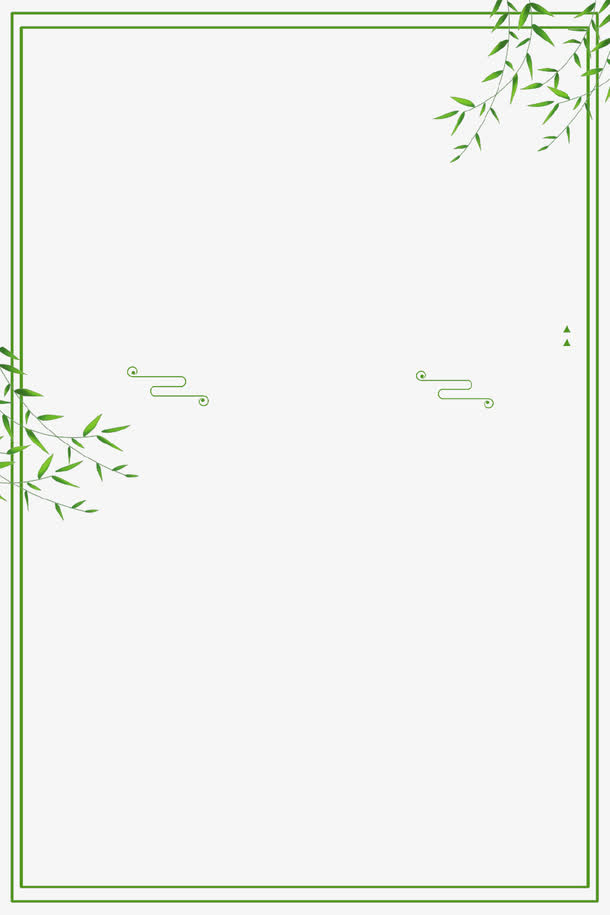 绿色创意春季海报边框免抠