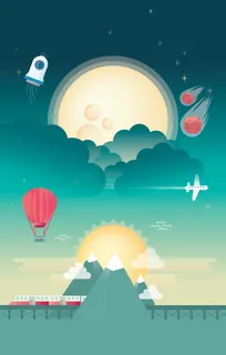 蓝色扁平H5背景高清