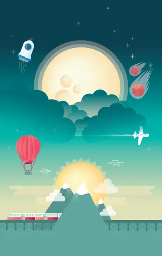 蓝色扁平H5背景高清