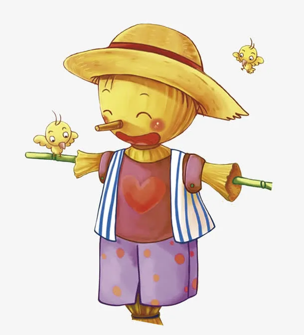 卡通稻草人装饰图案免抠