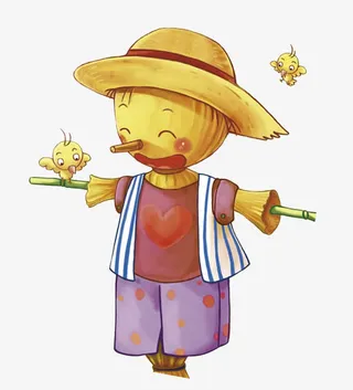 卡通稻草人装饰图案免抠