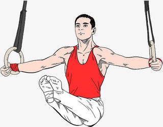 手绘风体操吊环人物免抠