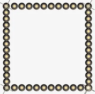 灯光效果方形边框免抠