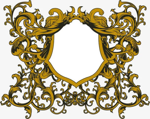 矢量金色边框纹理免扣素材免抠