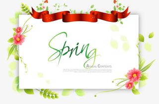 春天海报装饰免抠