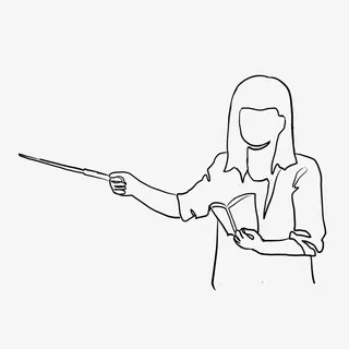 线描教师授课免抠