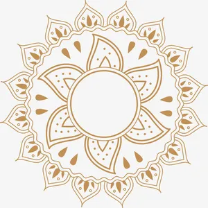 手绘曼陀罗花纹素材免抠